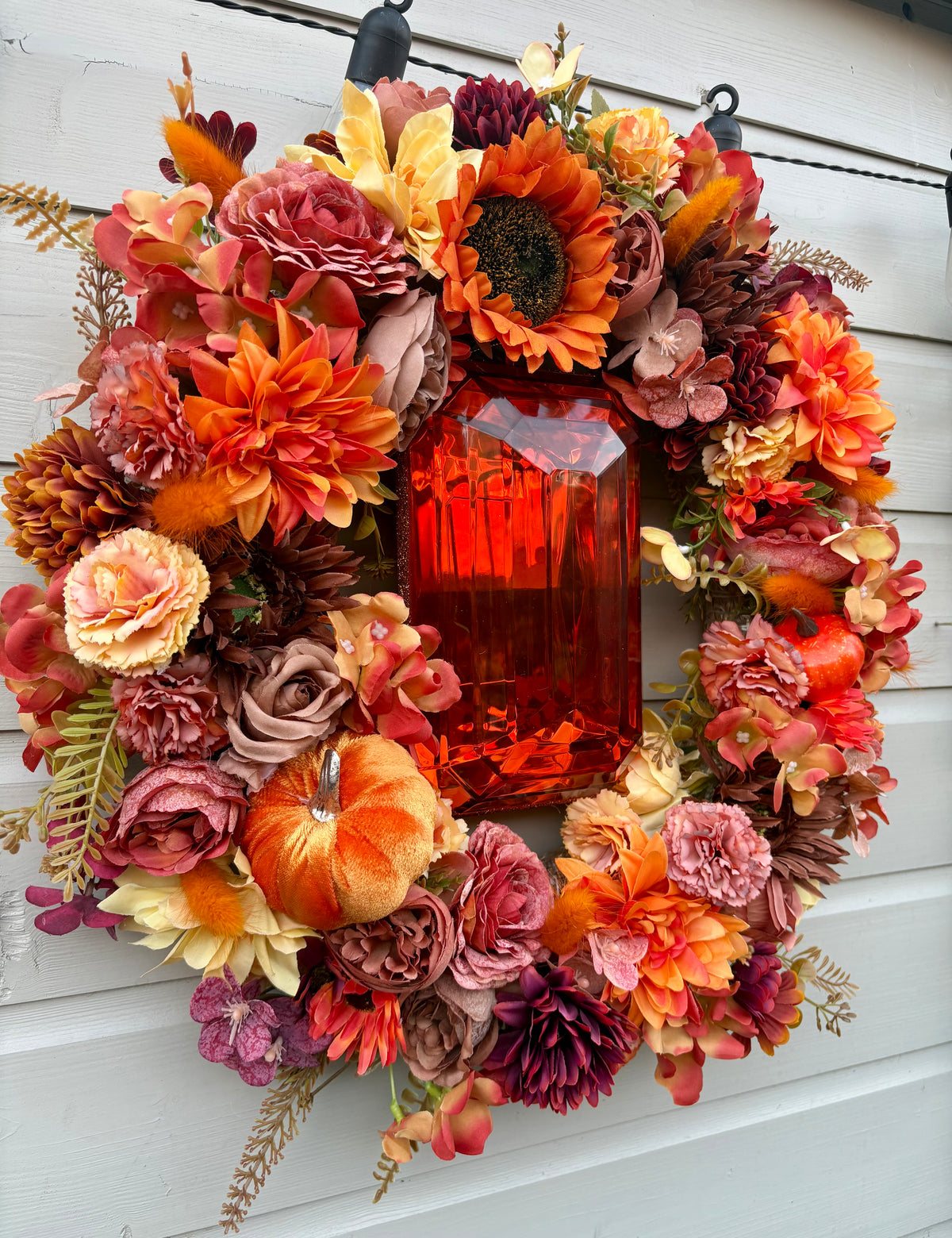 Amber large gem wreath