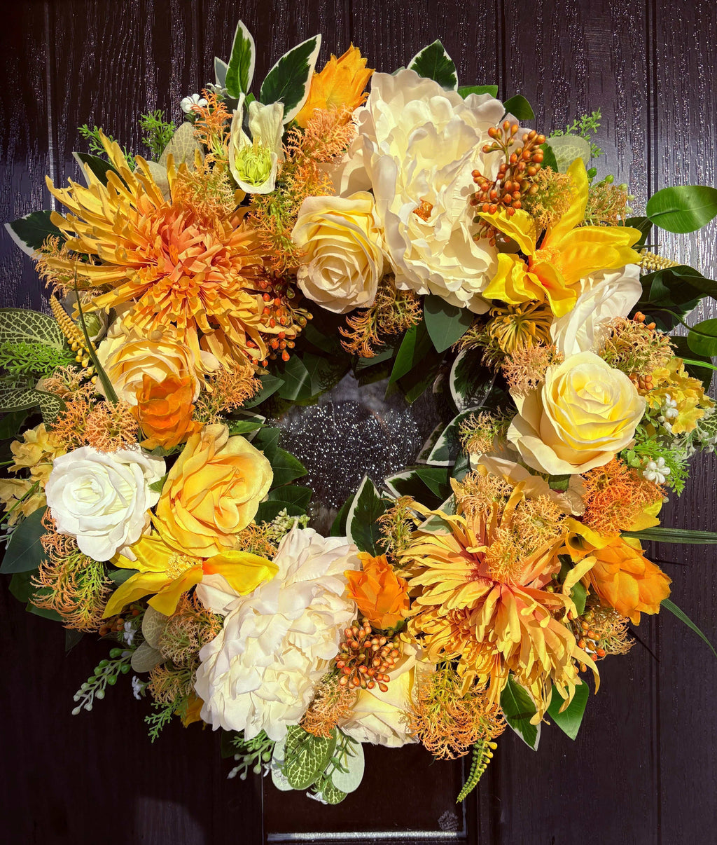 Grace Sunburst Floral Wreath
