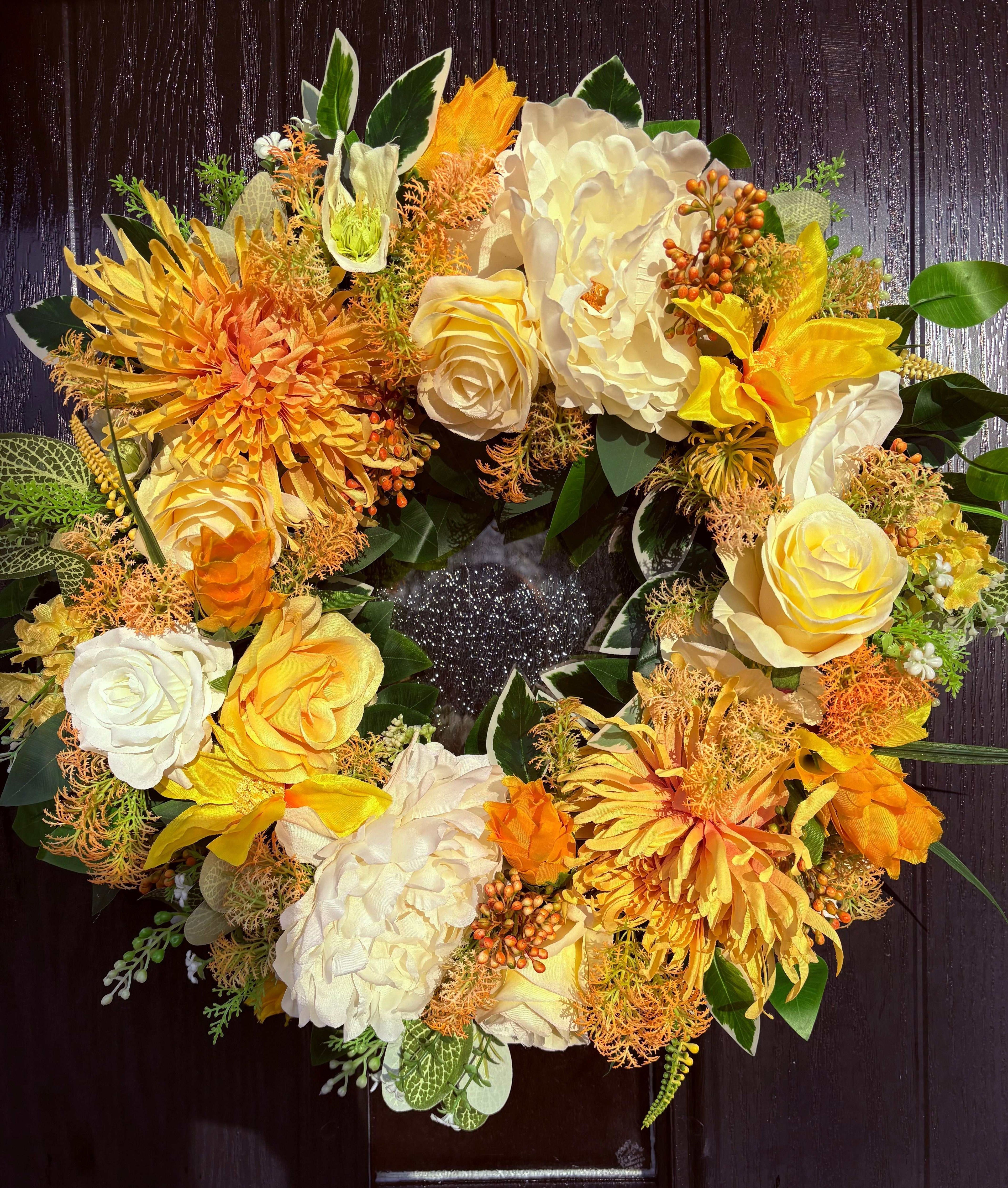 Grace Sunburst Floral Wreath