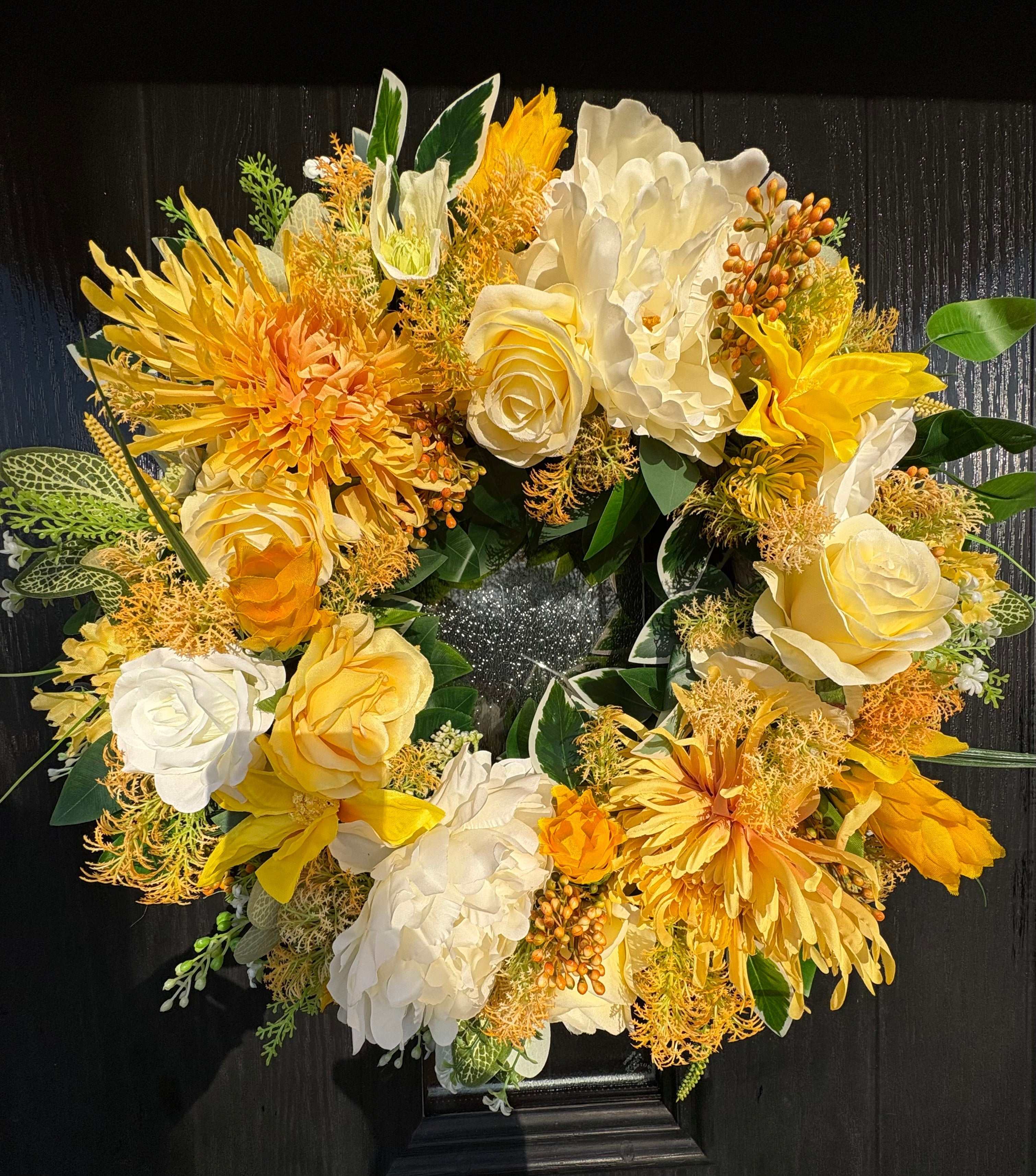 Grace Sunburst Floral Wreath