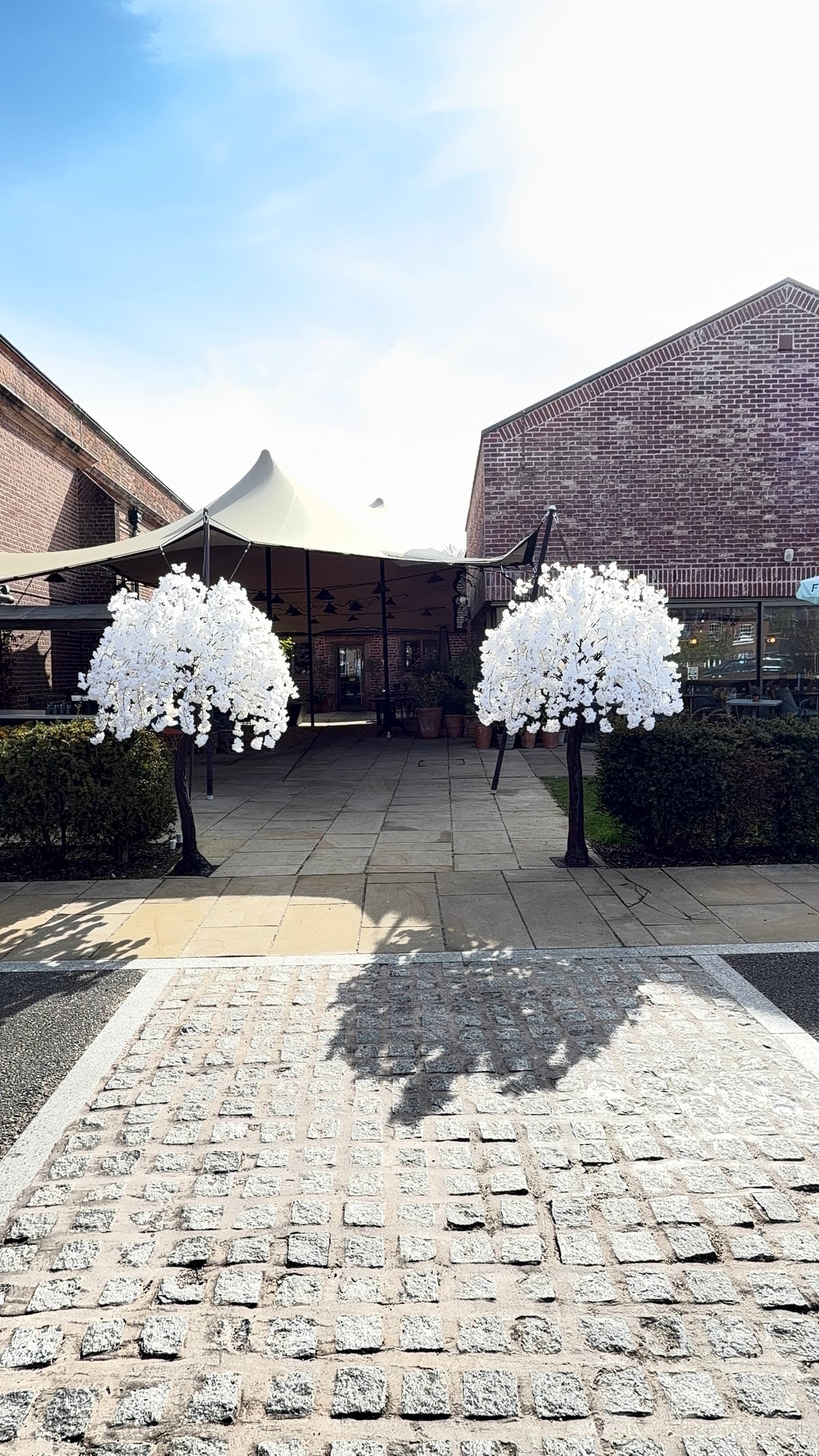7ft2 pair of Deluxe Ivory Blossom Trees – Available for rental