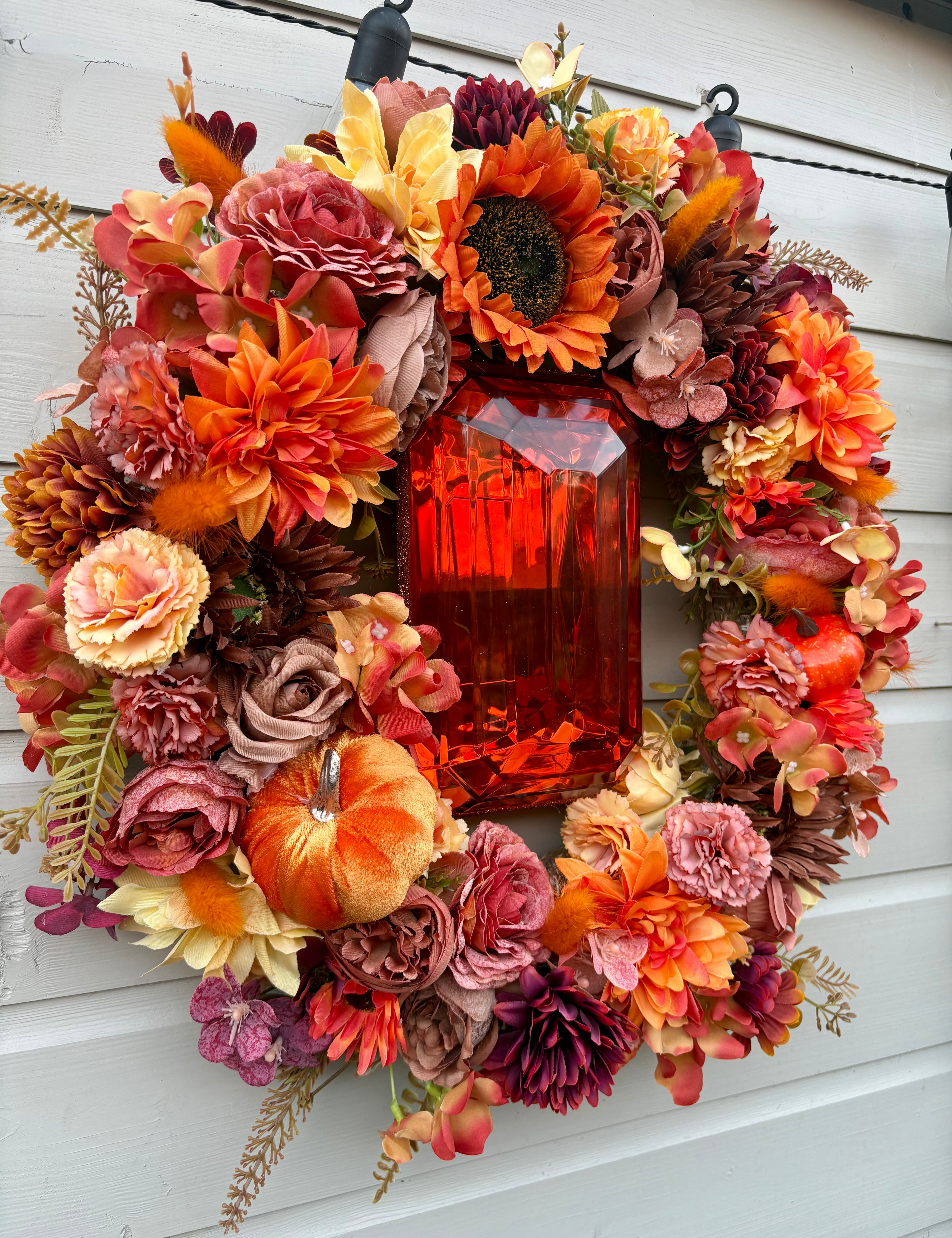 Amber large gem wreath