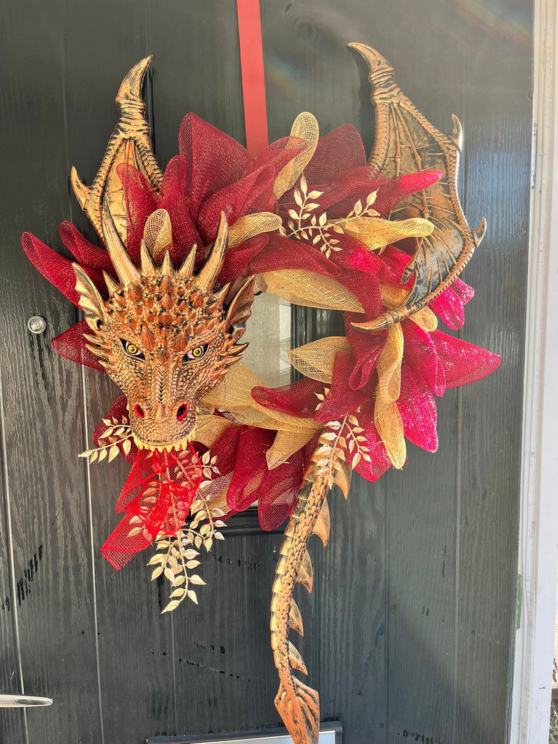 Drago large fire dragon wreath