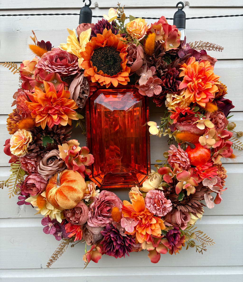Amber large gem wreath