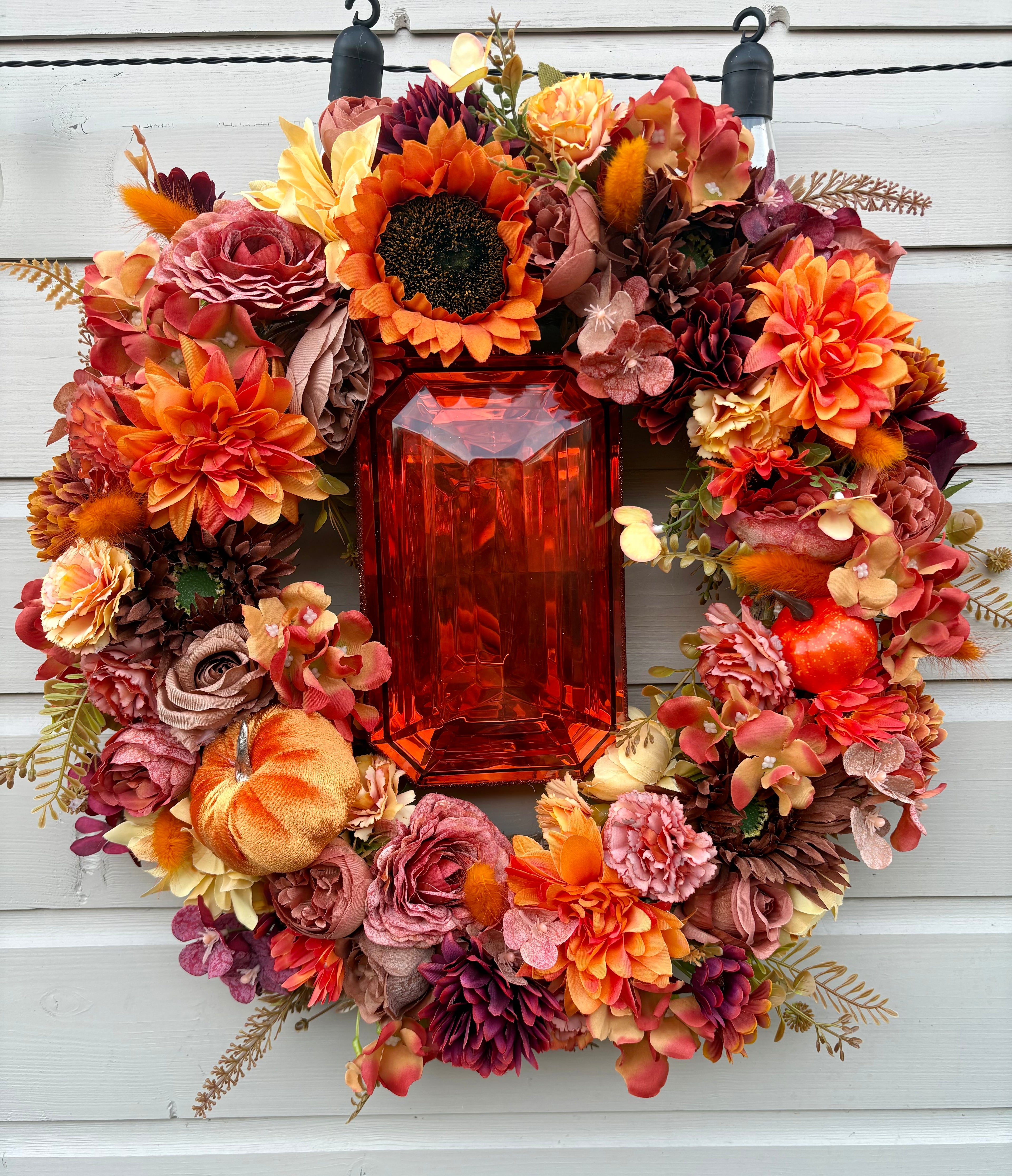 Amber large gem wreath