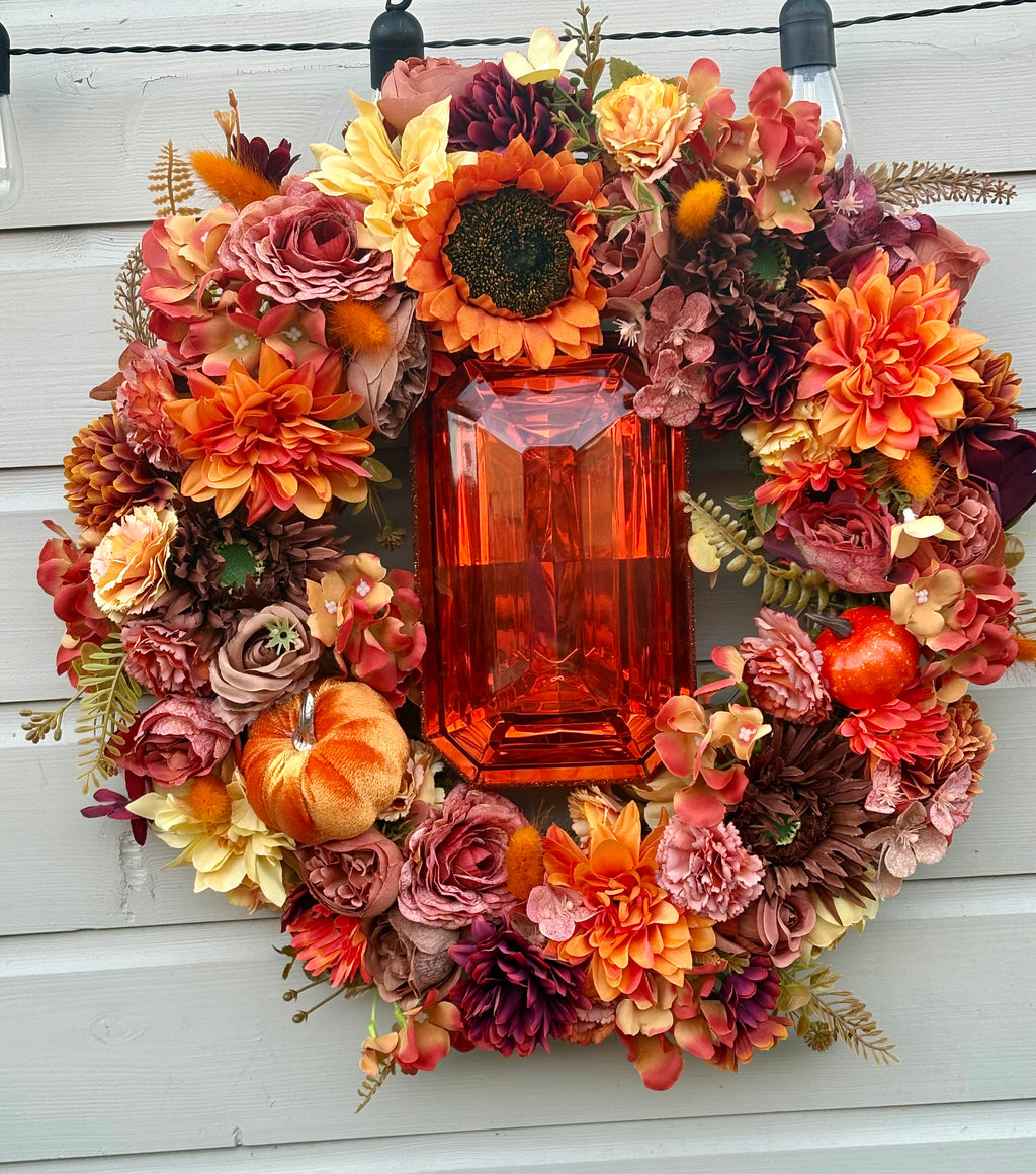 Amber large gem wreath