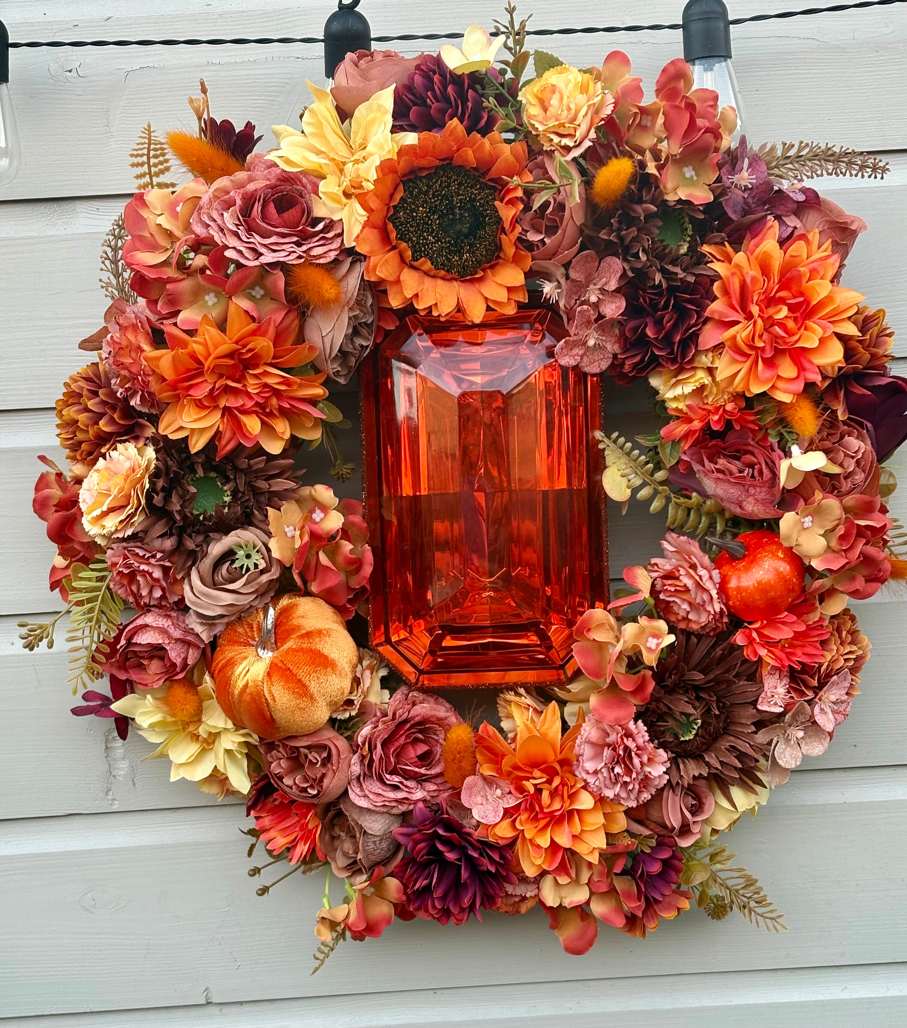 Amber large gem wreath