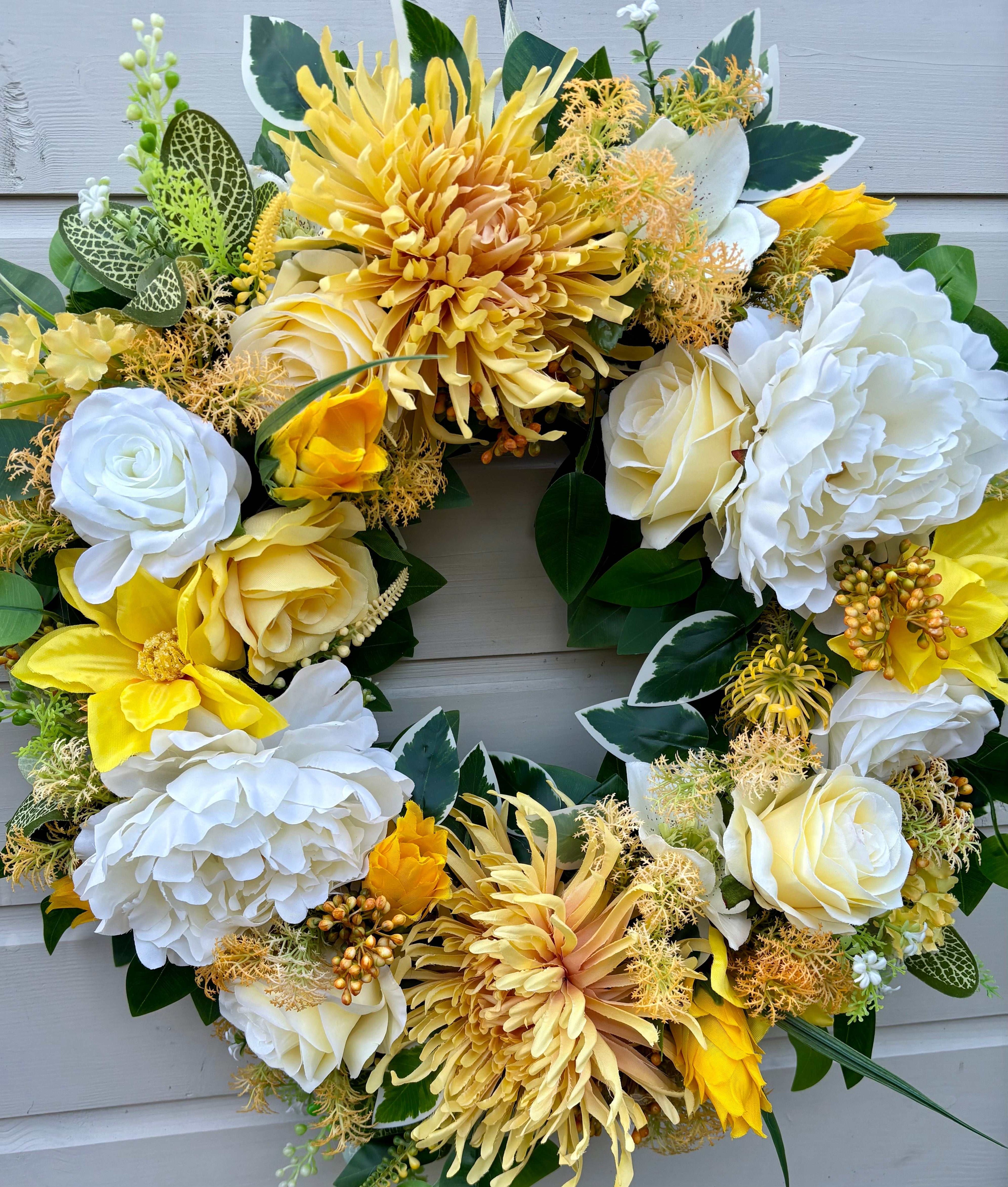 Grace Sunburst Floral Wreath