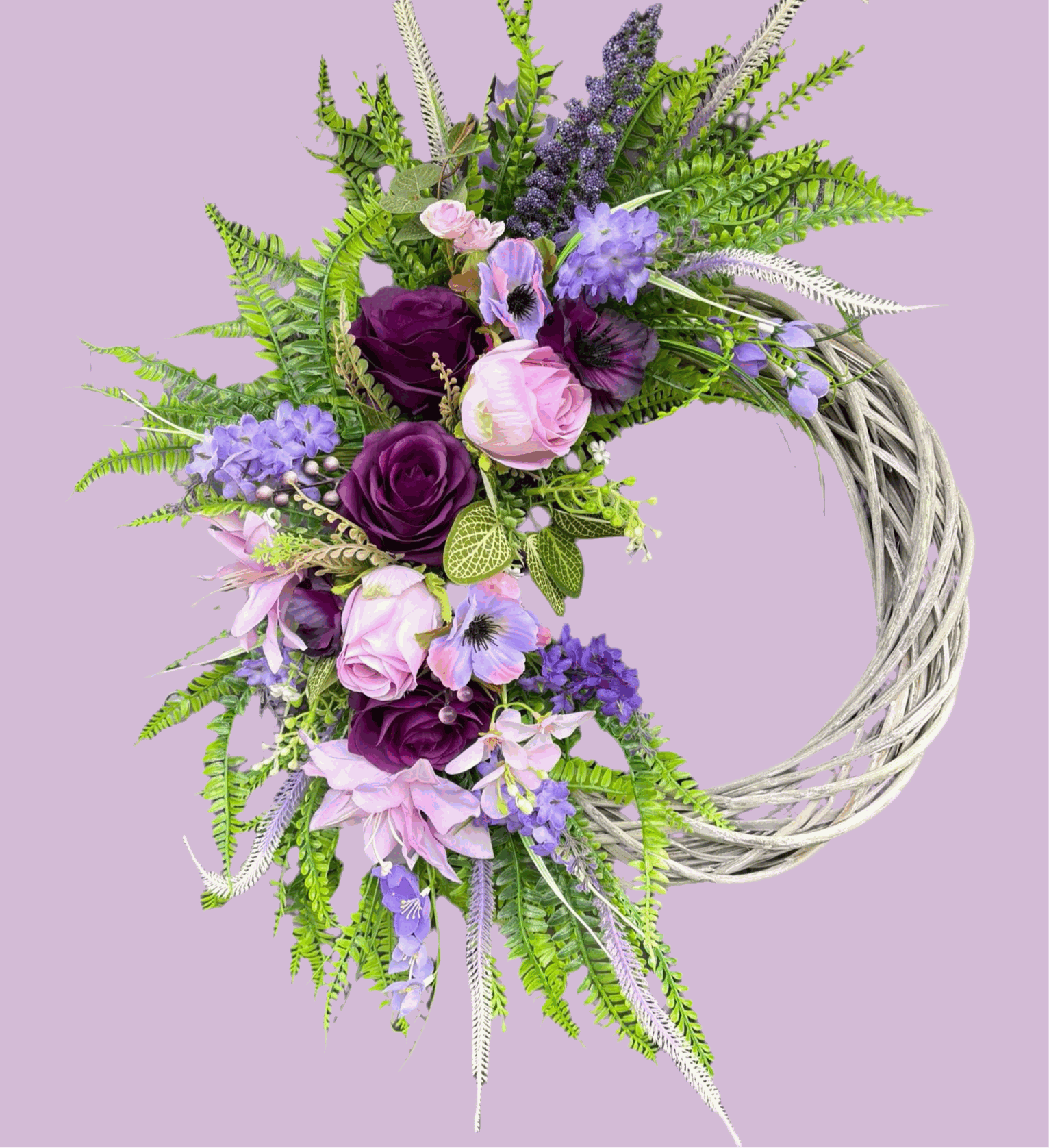 Delilah Grey Wicker Wreath 