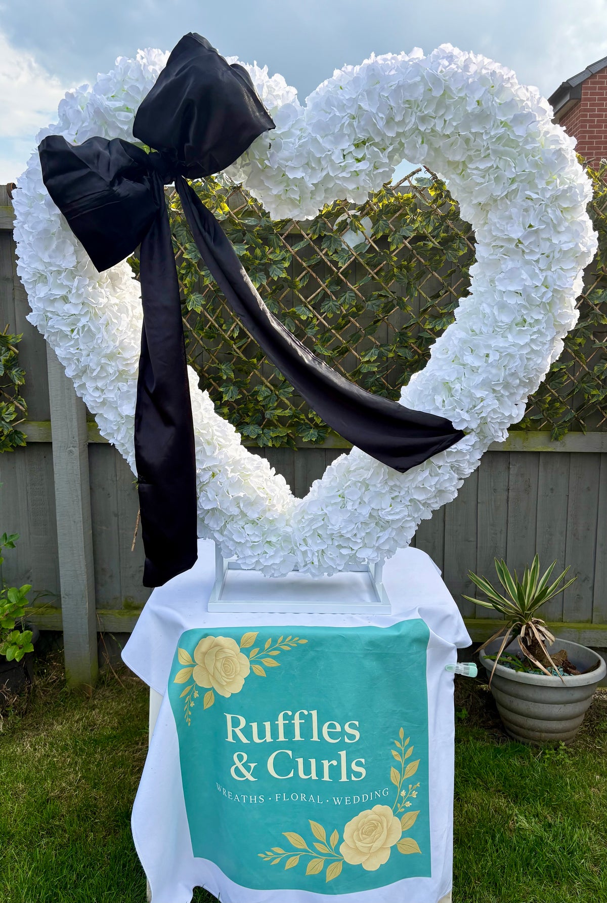 Heart shaped floral decor hire