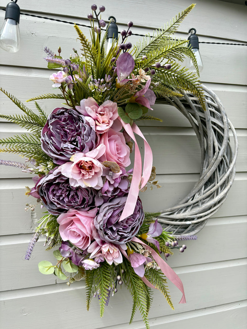 Charlotte grey wicker wreath