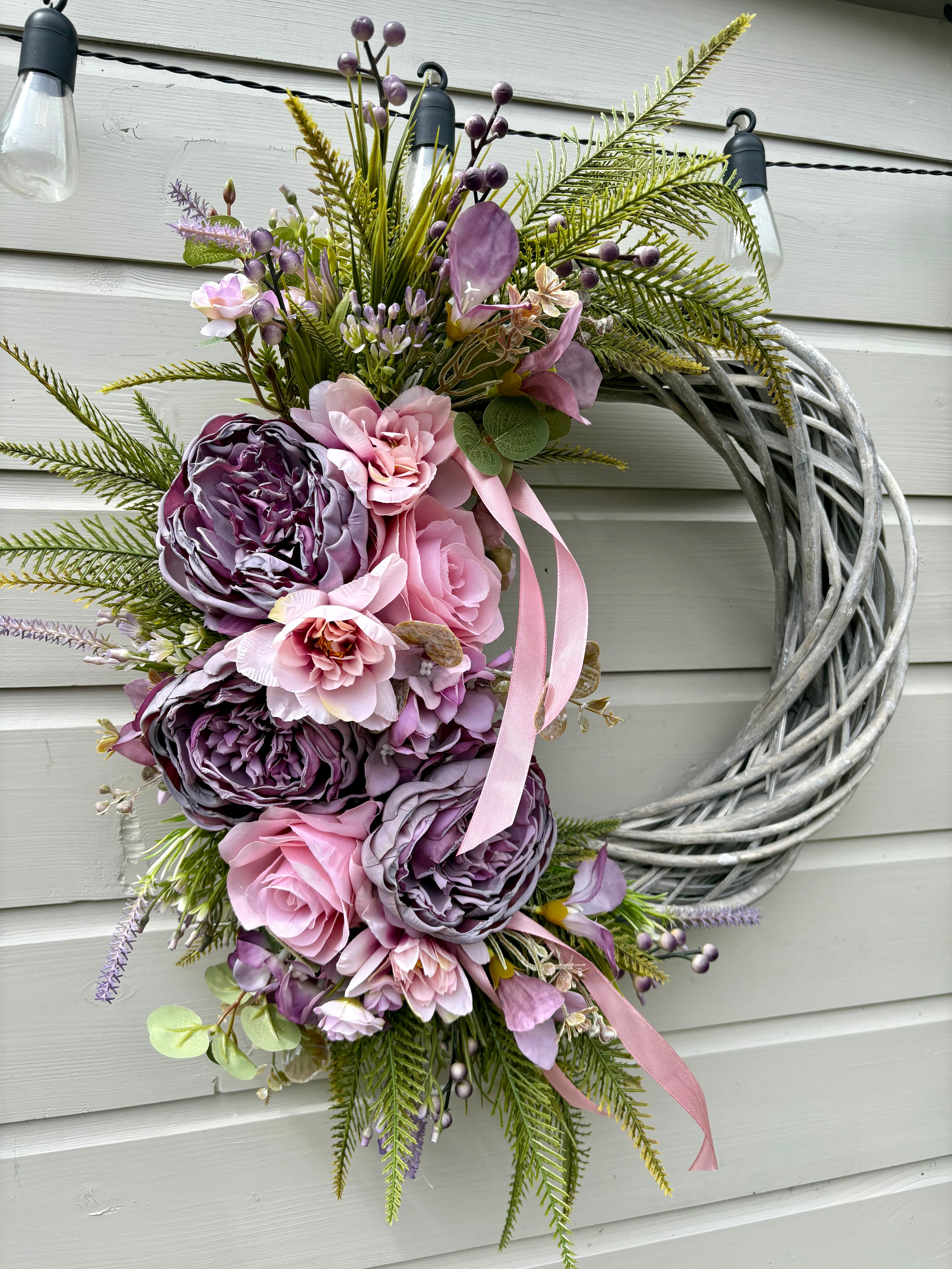 Charlotte grey wicker wreath