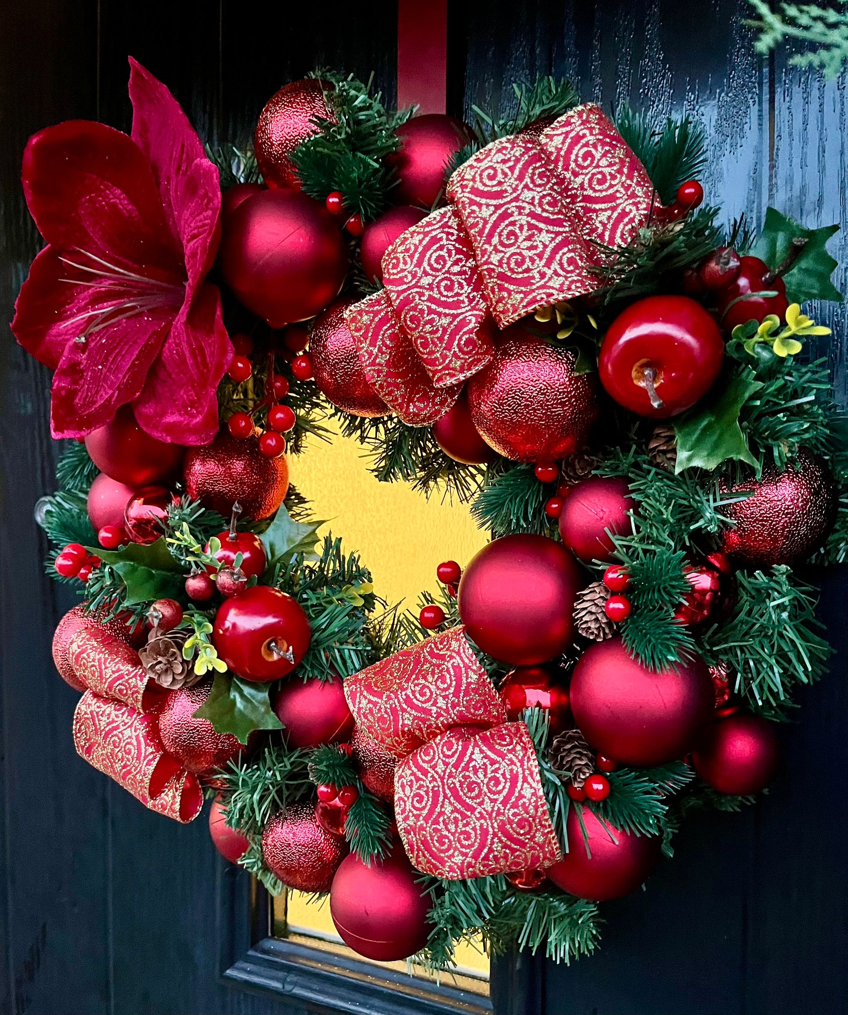 Red Poinsettia wreath