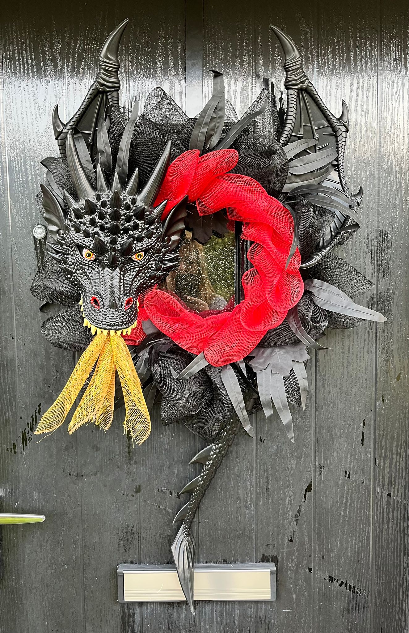 Ebony Dragon Door Haloween Wreath
