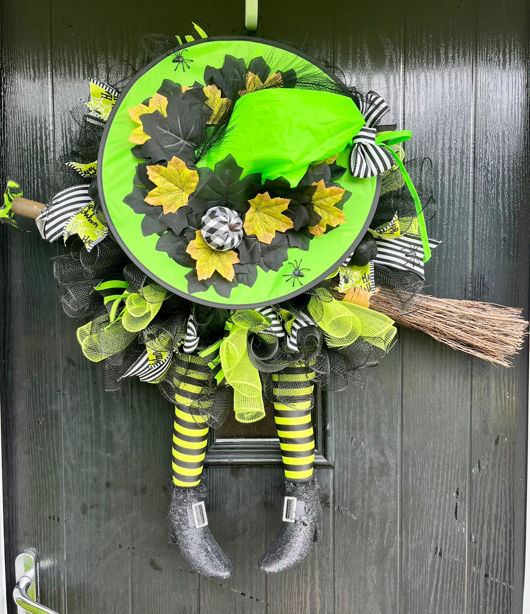 Whimsical Halloween Witch Wreath