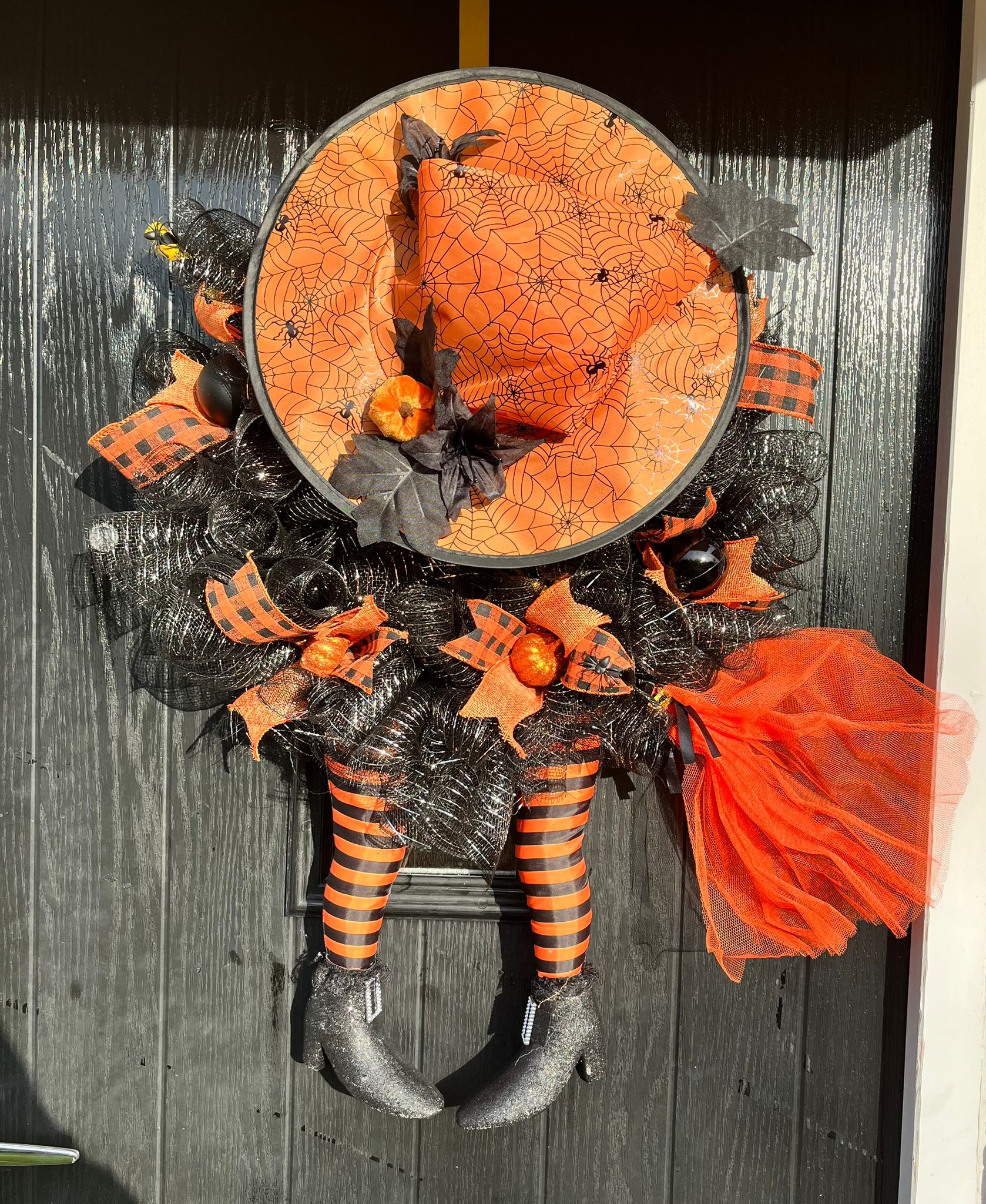 Whimsical Halloween Witch Wreath