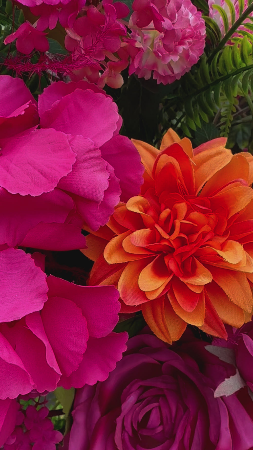 Heart shaped floral decor hire