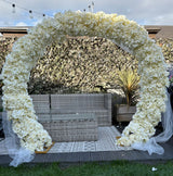 Stunning floral hydrangea arch rental